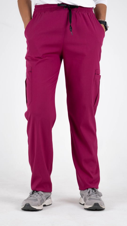 Fuşya Likralı Kargo Cepli Boru Paça