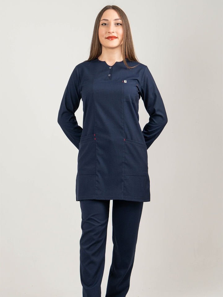 Lacivert Tesettür Tunik Takım