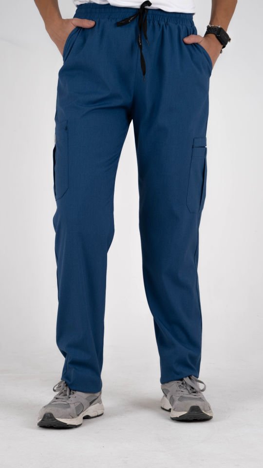 Petrol Mavisi Likralı Kargo Cepli Boru Paça