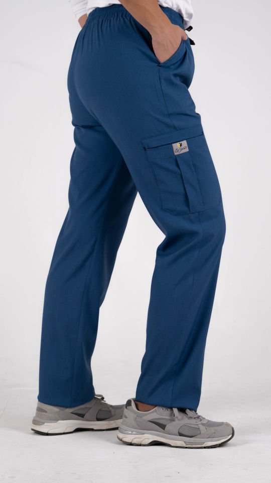 Petrol Mavisi Likralı Kargo Cepli Boru Paça