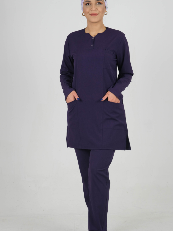 Mor Tesettür Tunik Takım