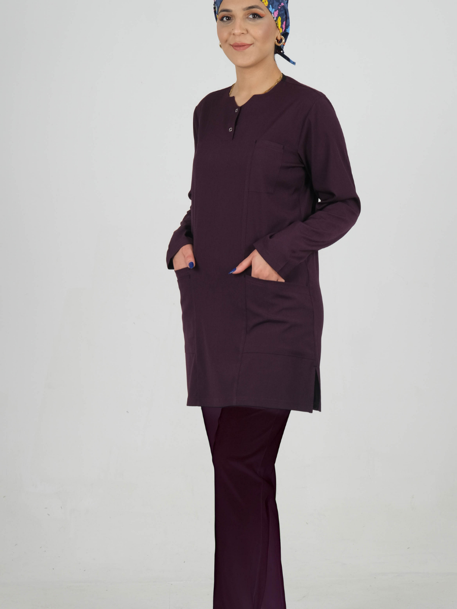 Mürdüm Tesettür Tunik Takım