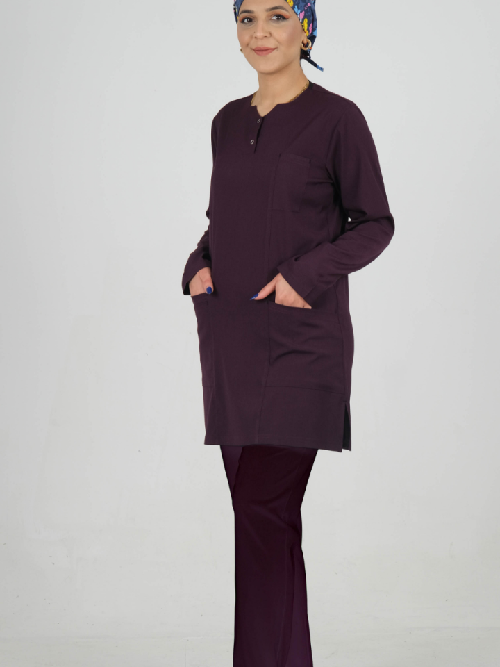 Mürdüm Tesettür Tunik Takım