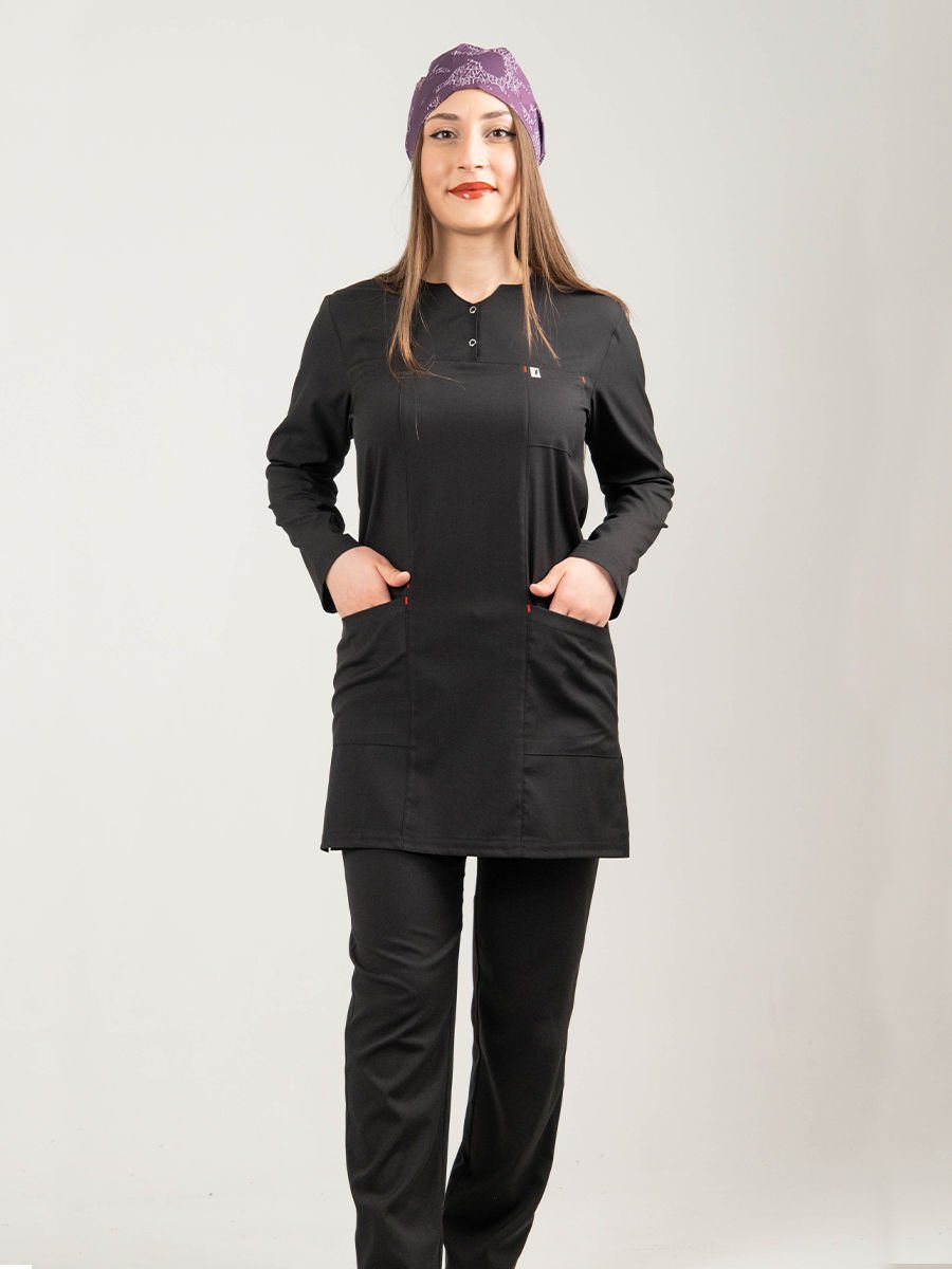 Siyah Tesettür Tunik Takım