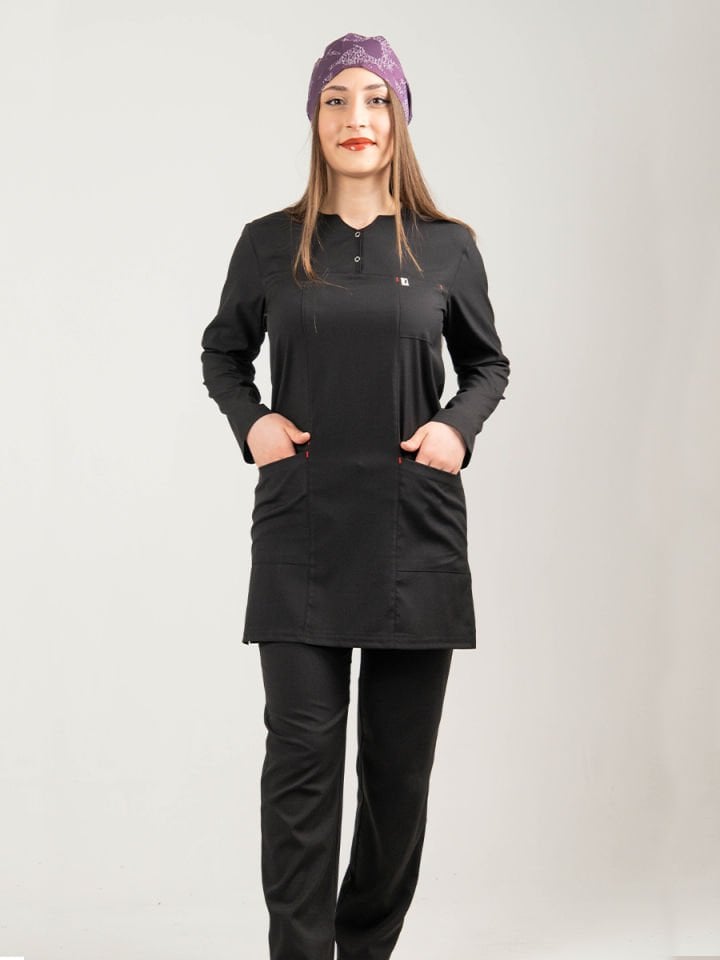 Siyah Tesettür Tunik Takım