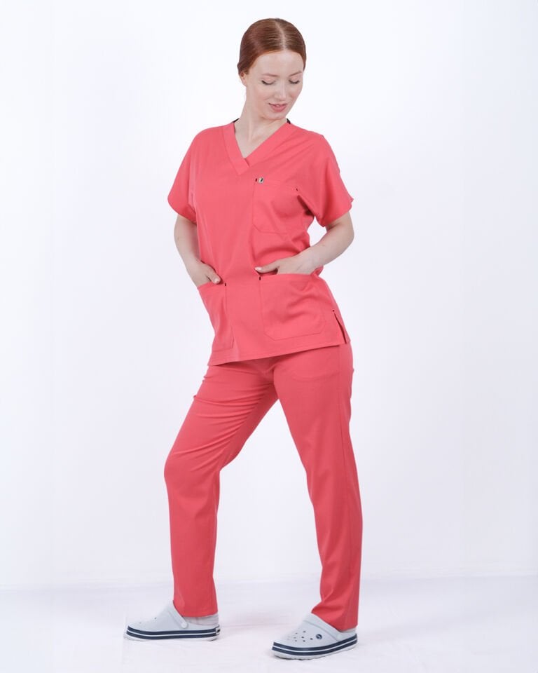 Nar Çiçeği  Likralı Cerrahi Kol Takım