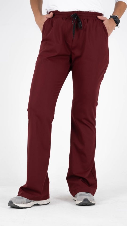 Bordo Likralı Premium İspanyol Paça Tek Alt