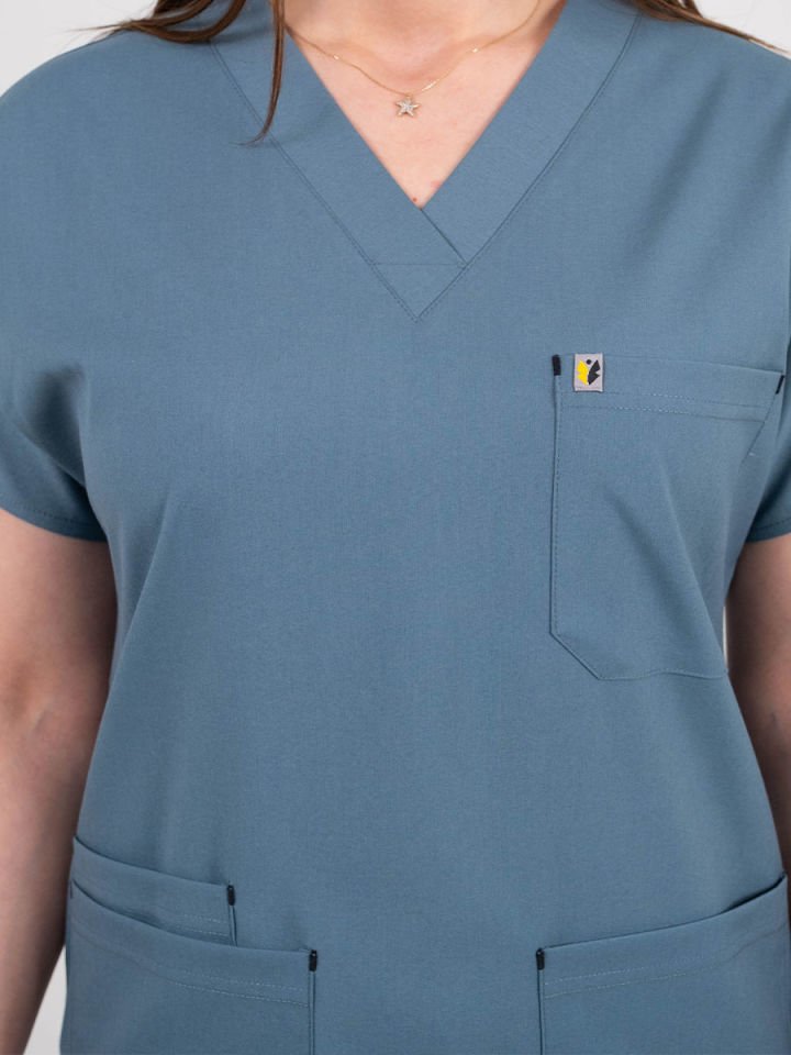 Fırtına Mavisi Likralı Cerrahi Kol Takım