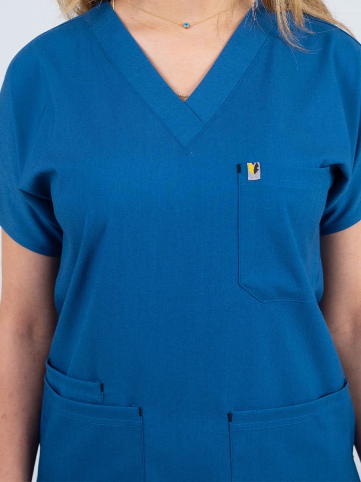 Petrol Mavisi Likralı Cerrahi Kol Takım