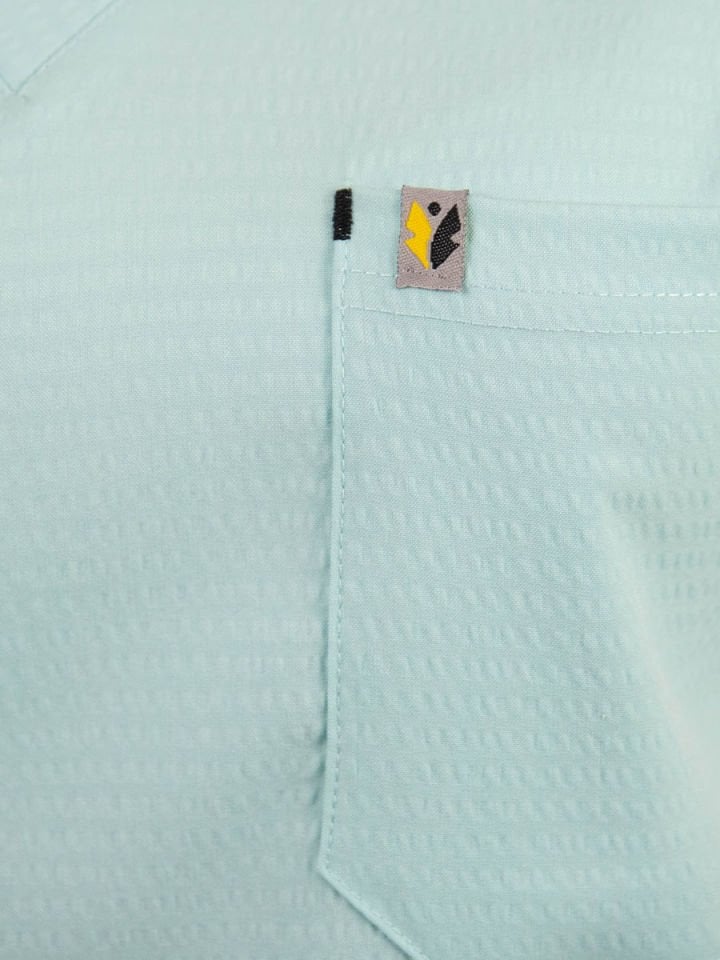 Buz Mavisi Gofre Likralı Cerrahi Kol Tek Üst