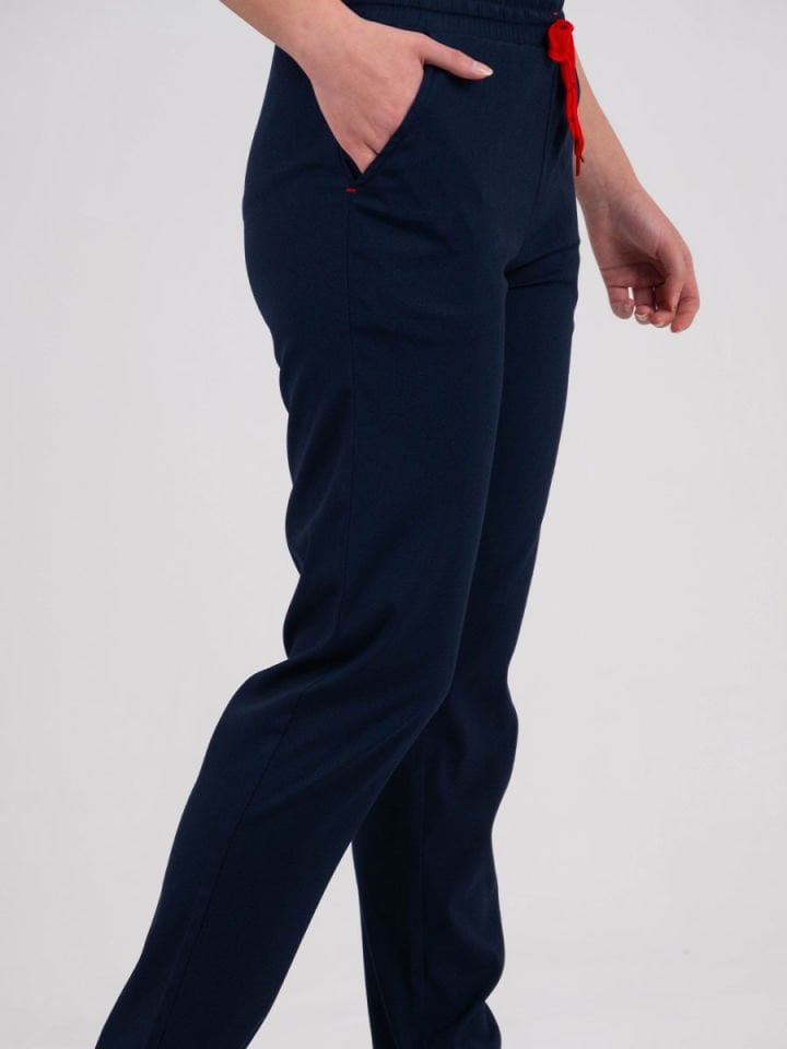 Hipo Tutmayan Kumaş ( Likrasız ) Lacivert Boru Paça Pantolon