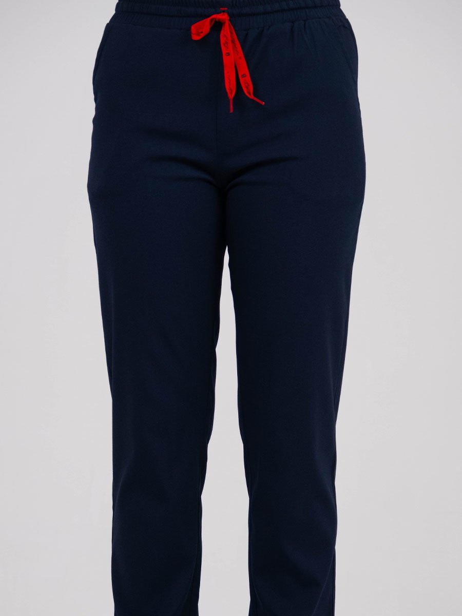 Hipo Tutmayan Kumaş ( Likrasız ) Lacivert Boru Paça Pantolon