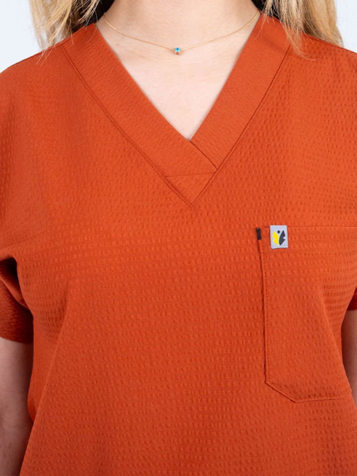 Kiremit Gofre Likralı Cerrahi Kol Tek Üst