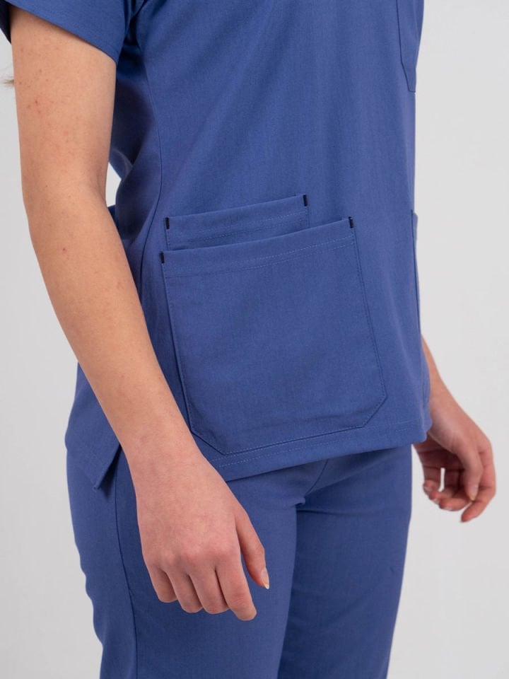 İndigo Likralı Cerrahi Kol Takım