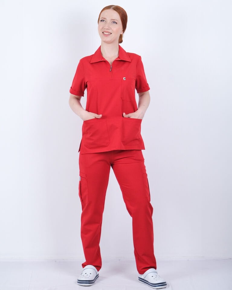 Unisex Kırmızı Premium Polo Yaka Takım