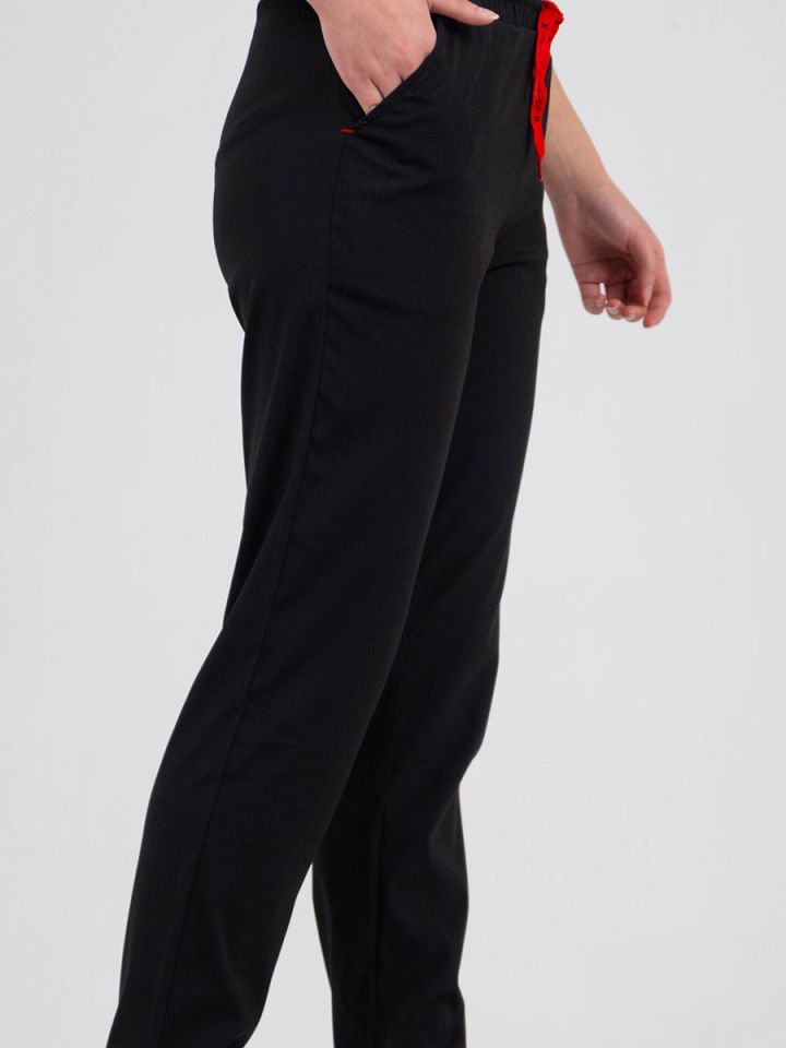 Siyah Likralı Düz Paça Tek Alt