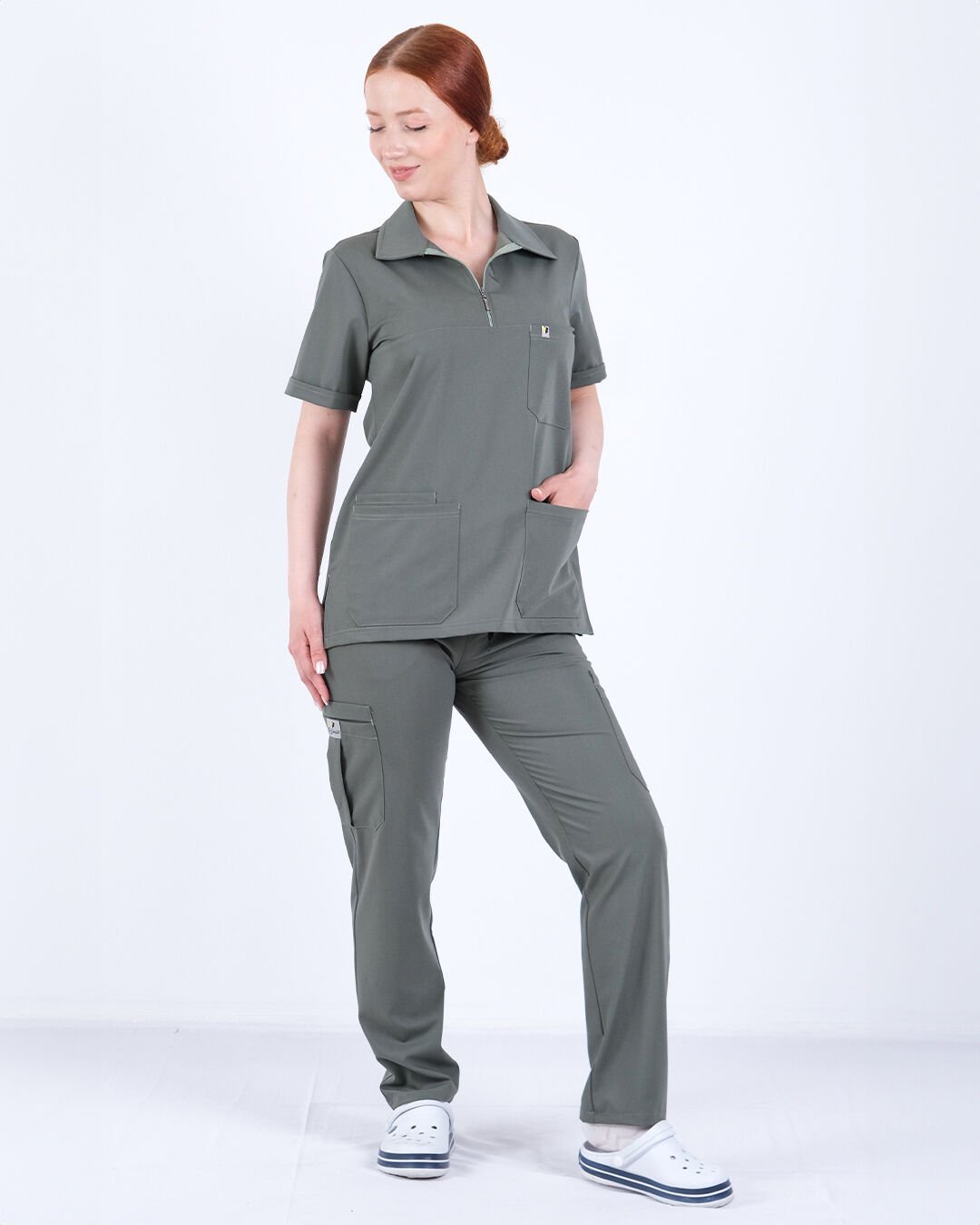 Unisex Olive Yeşil Premium Polo Yaka Takım