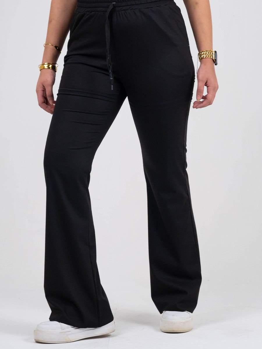 Siyah Likralı İspanyol Paça Tek Alt