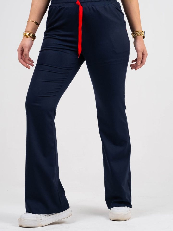 Lacivert Likralı Premium İspanyol Paça Tek Alt