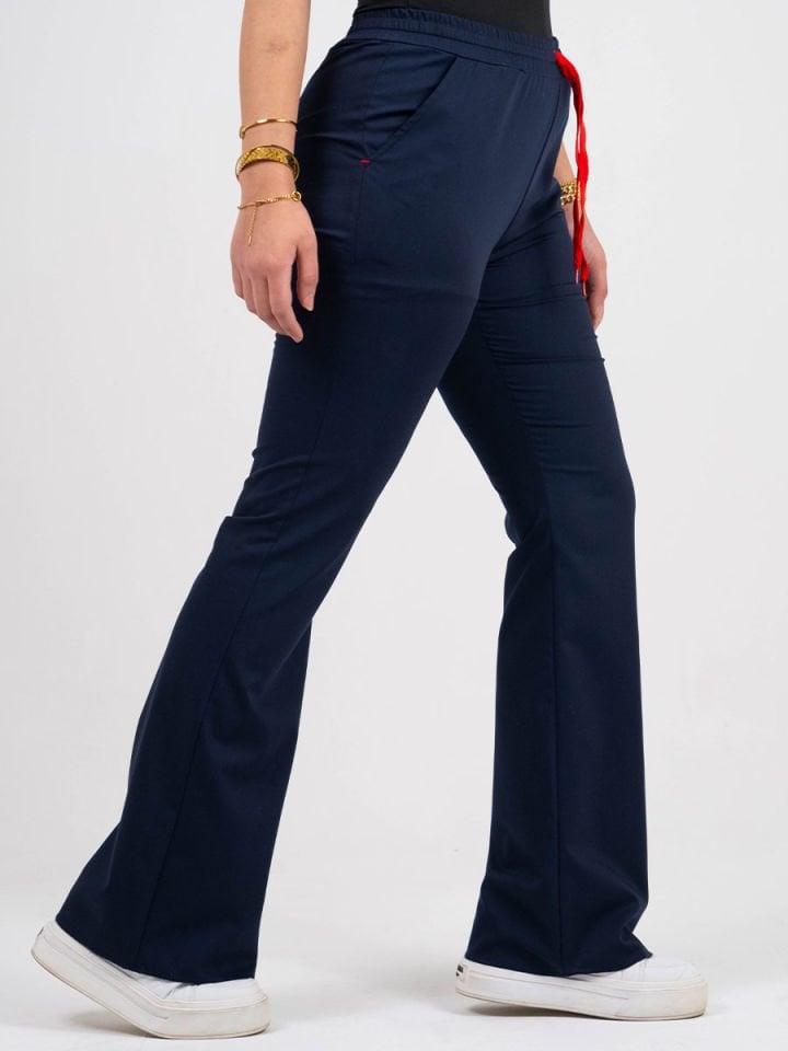 Lacivert Likralı Premium İspanyol Paça Tek Alt