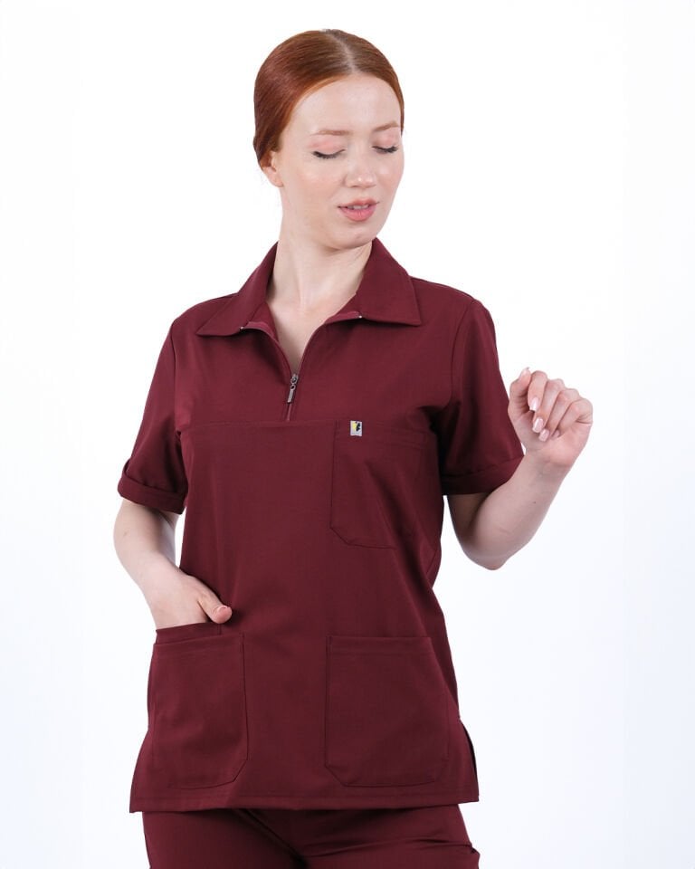 Unisex Bordo Premium Polo Yaka Takım