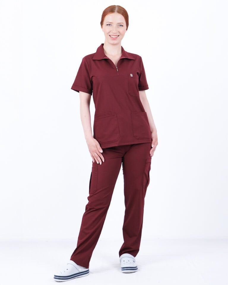 Unisex Bordo Premium Polo Yaka Takım