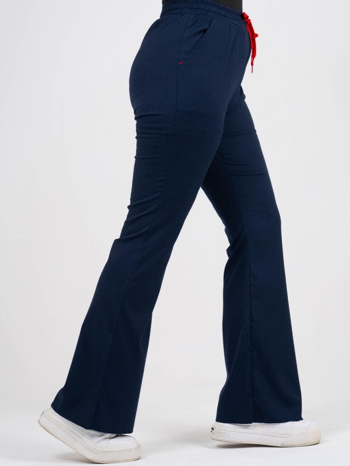 Lacivert Likralı İspanyol Paça Tek Alt