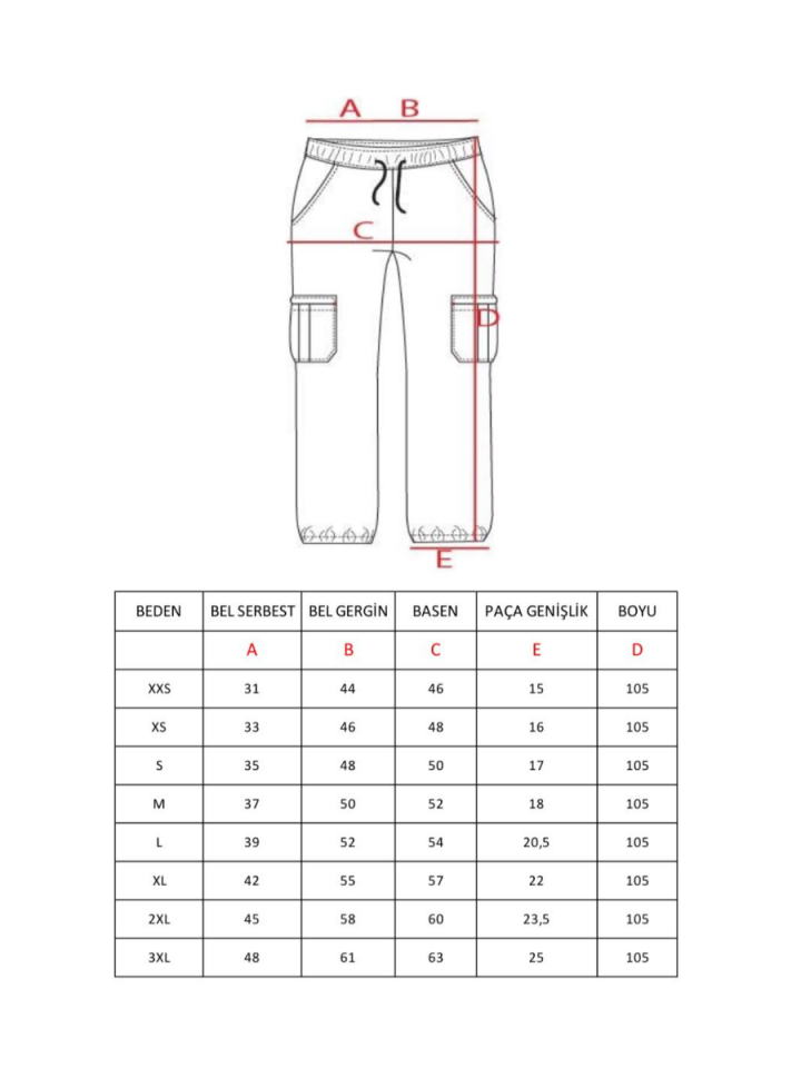 Lacivert Likralı Kargo Cepli Paça Lastikli Tek Alt