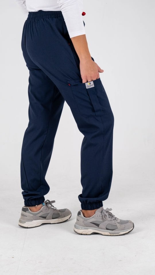 Lacivert Likralı Kargo Cepli Paça Lastikli Tek Alt