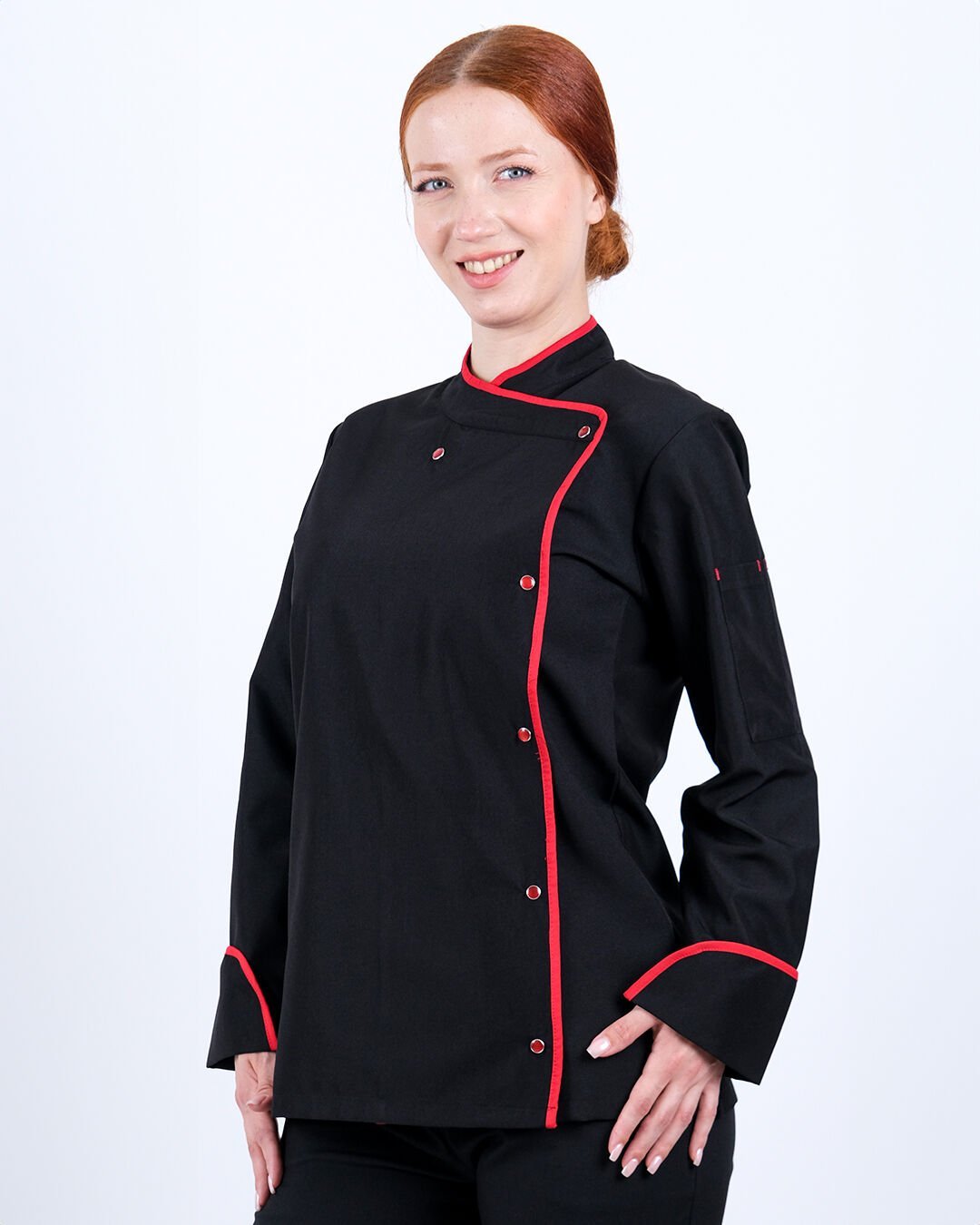 Siyah Alpaka Aşçı Ceketi