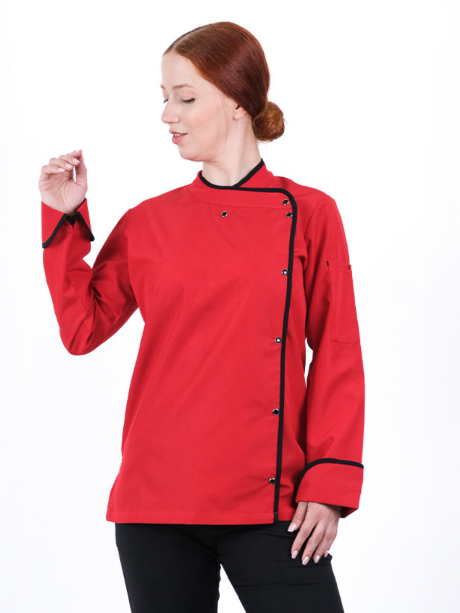 Kırmızı Alpaka Aşçı Ceketi