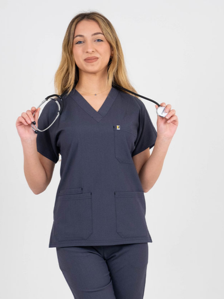 Füme Likralı Cerrahi Kol Tek Üst