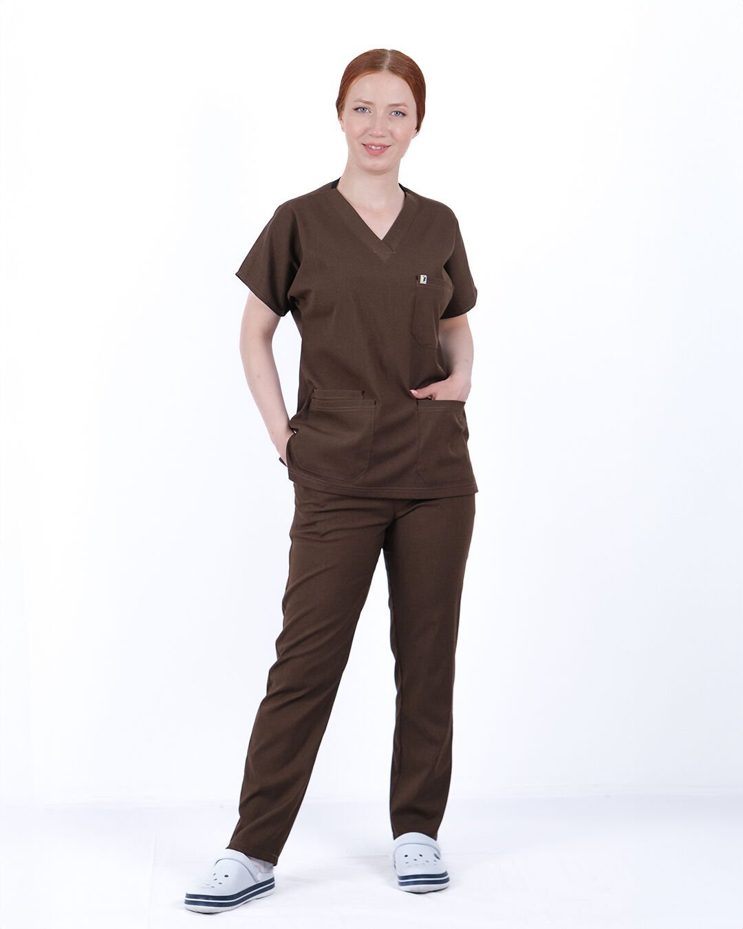 Acı Kahve Likralı Cerrahi Kol Takım