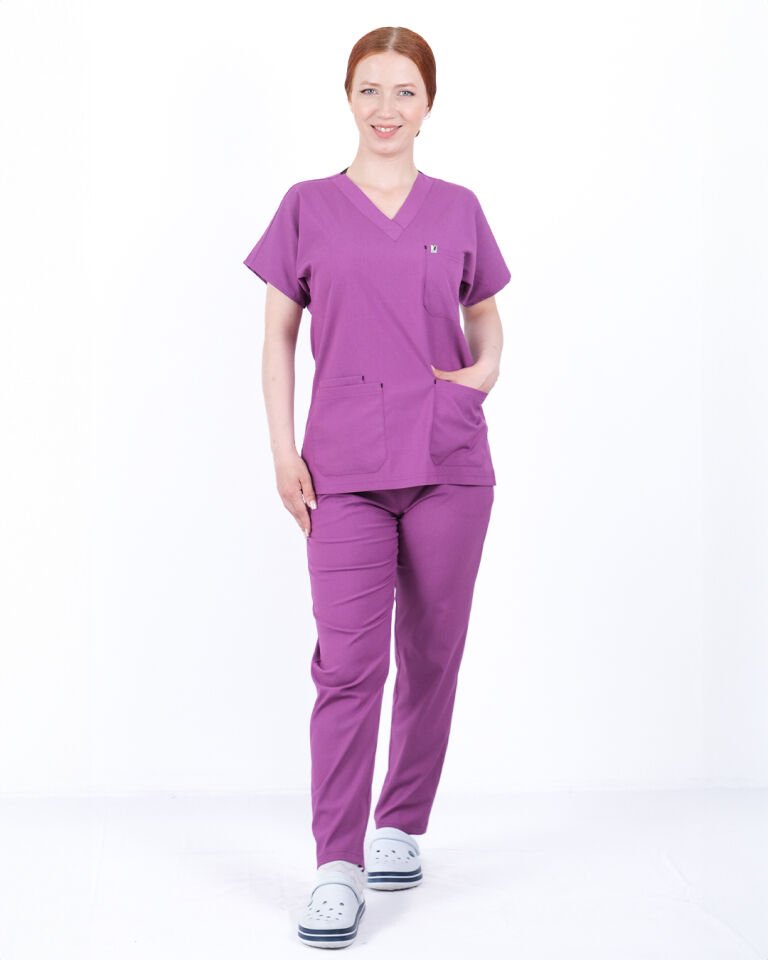 Açık Mor Likralı Cerrahi Kol Takım