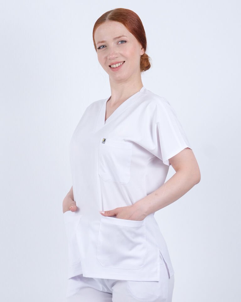 Beyaz Likralı Cerrahi Kol Takım