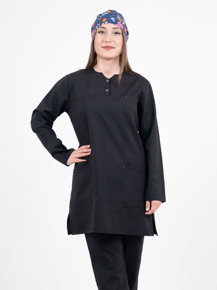 Hipo Tutmayan Kumaş ( Likrasız ) Siyah Tesettür Takım (Uzun Boy)