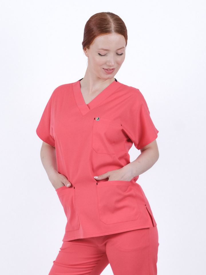 Nar Çiçeği Likralı Cerrahi Kol Tek Üst