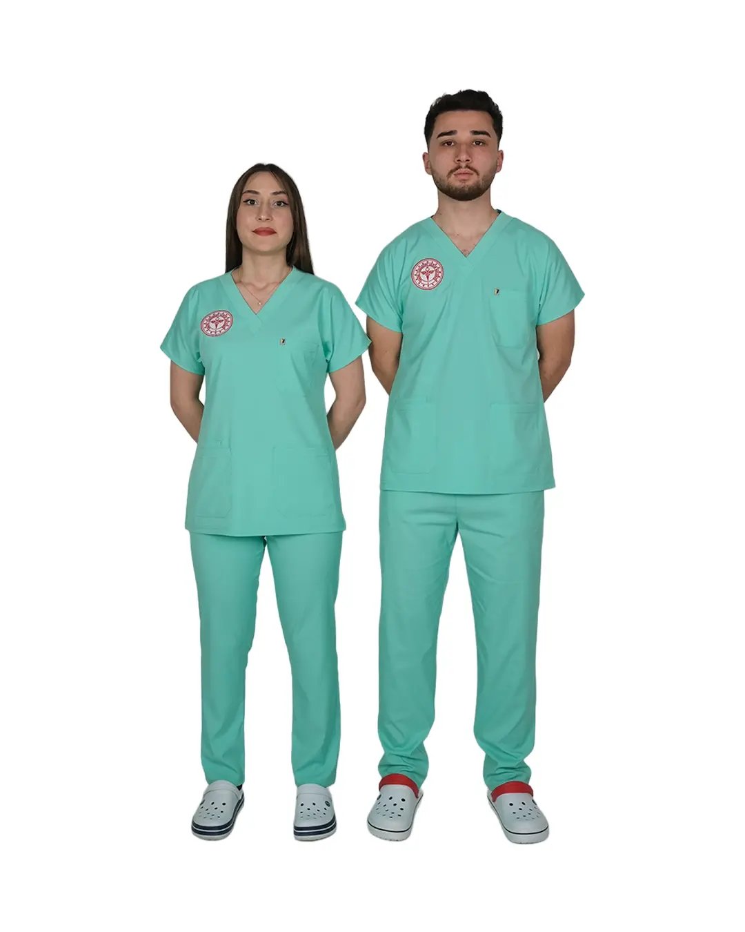 01KZE080MPJ01AZ4F0QEWF5QD4.jpg Aile Sağlığı Forması (Bermuda) Likralı V Yaka Takım - Görsel 1