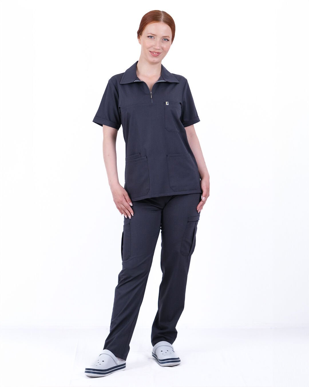 01KZE0CH3FCGB8T53QFN15XDNR.jpg Unisex Füme Premium Polo Yaka Takım XS - Görsel 1