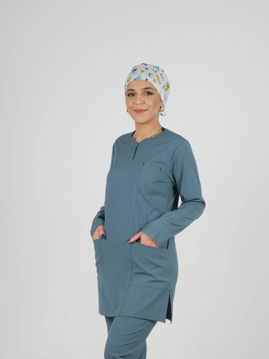 adsiz-tasarim-2024-06-11t101934-035 Fırtına Mavisi Tesettür Tunik Tek Üst - Görsel 1
