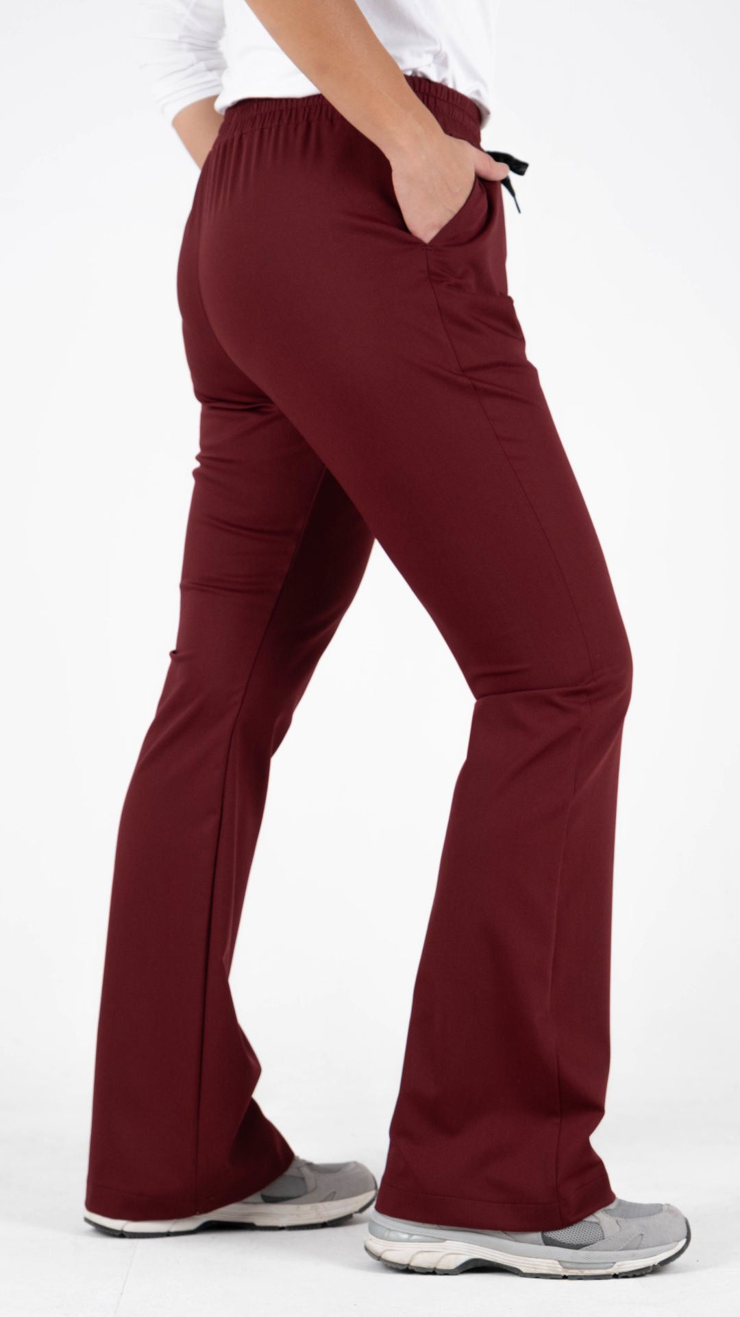 dscf8472 Bordo Likralı Premium İspanyol Paça Tek Alt - Görsel 1